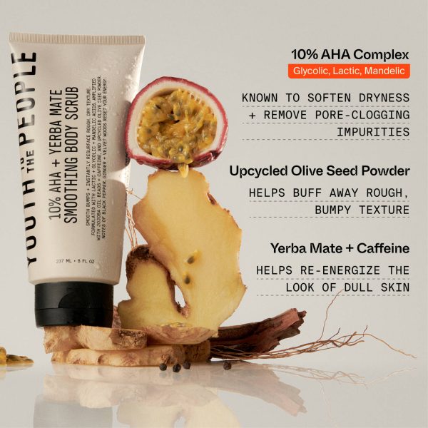 Youth To The People 10% AHA + Yerba Mate Smoothing Body Scrub on Sale