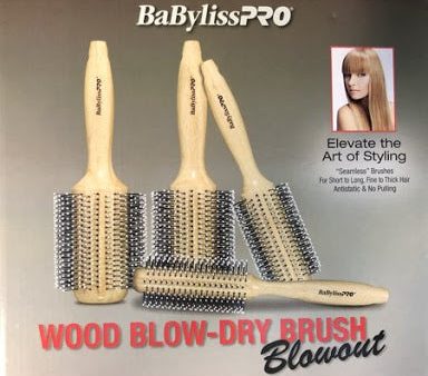 BabylissPRO Wood Blow-Dry Brush Blowout Fashion