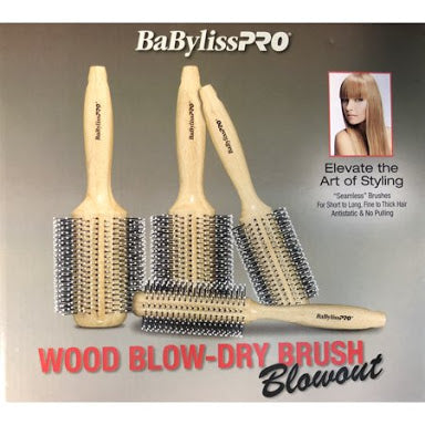 BabylissPRO Wood Blow-Dry Brush Blowout Fashion