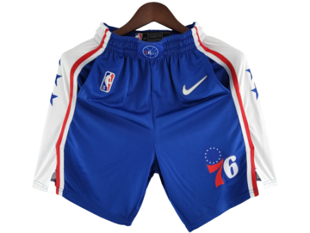 75th Anniversary Philadelphia 76ers NBA Shorts Blue Discount